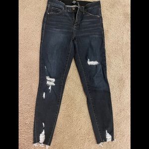 Lularoe dark indigo ankle distressed jeans